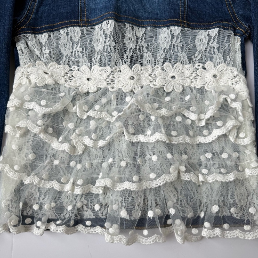 ML Kids Blue Denim Lace Trim Jacket Girls Size 5 NWT - Picture 6 of 6